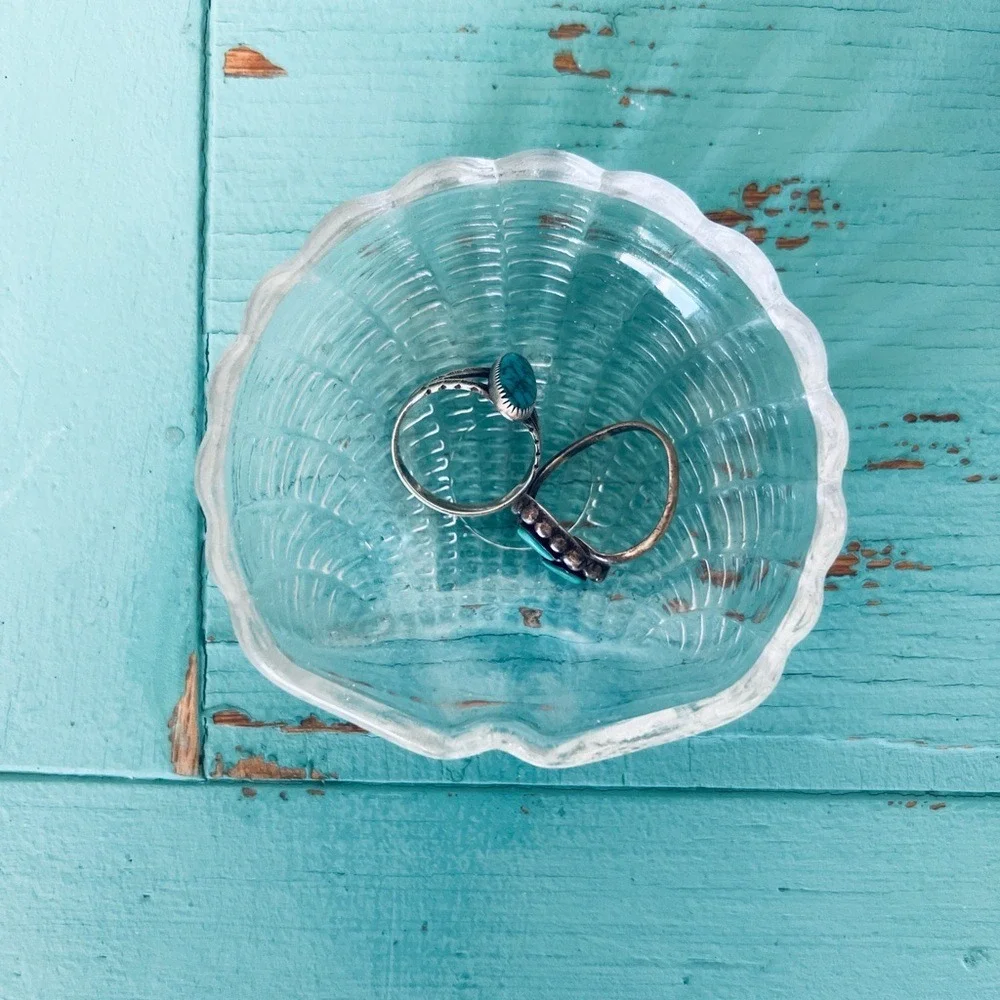 Clam Shell‎ Nautical Ring/Jewelry Clear Dainty And Girly Glass Dish